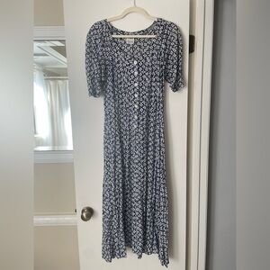 Floral Navy and White Dress